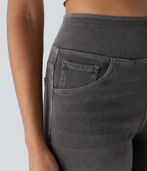 Stretch gebreide casual jeans voor dames