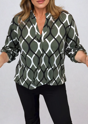 Modieuze Blouse met Geometrische Print voor Dames