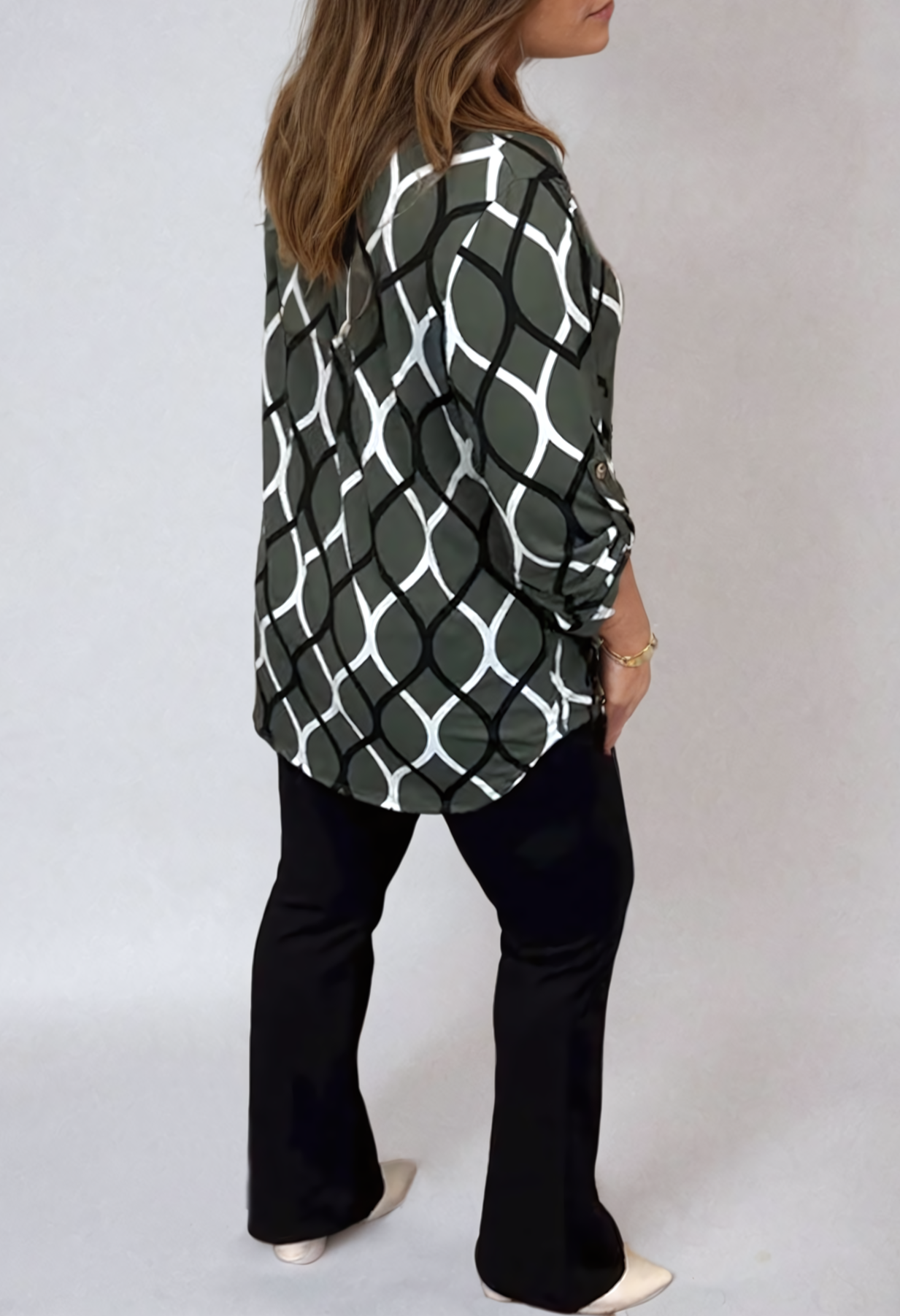 Modieuze Blouse met Geometrische Print voor Dames