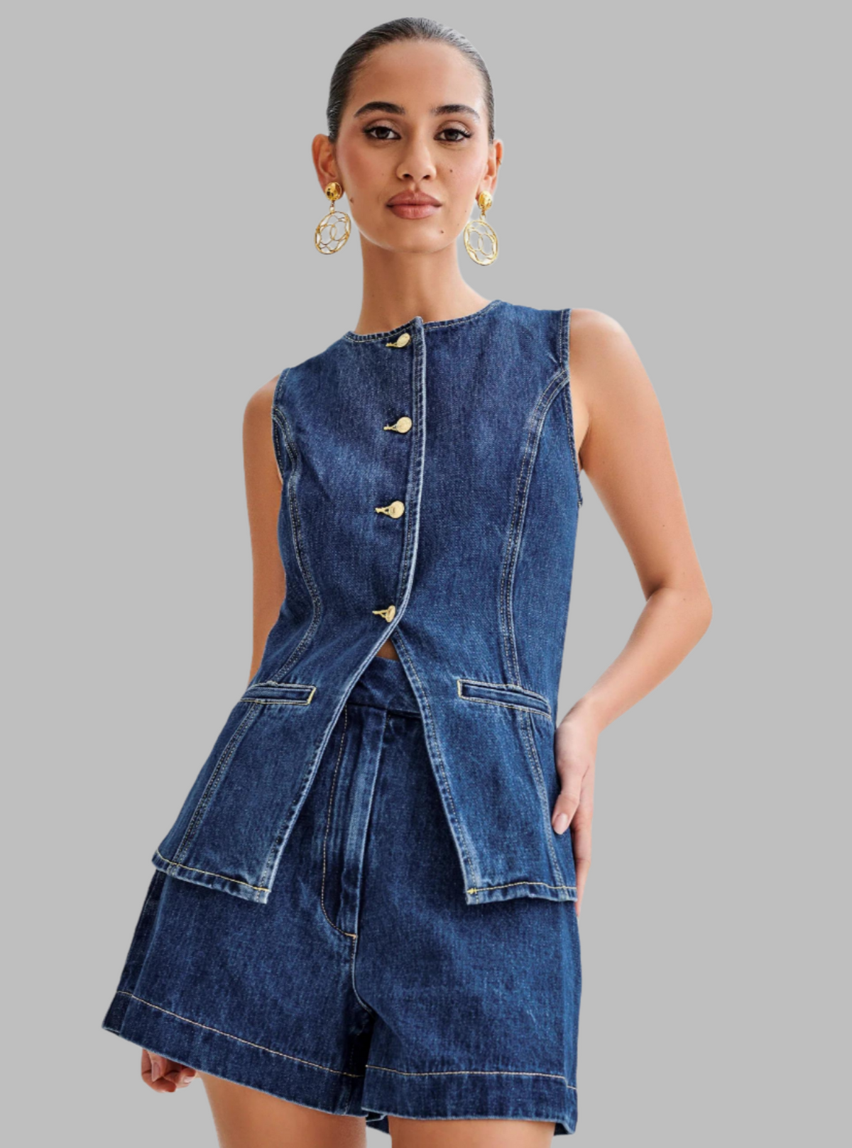 Tweedelige denim set