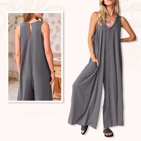 Dames Effen Kleur Wijde Pijpen Jumpsuit