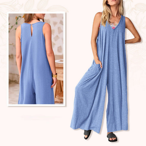 Dames Effen Kleur Wijde Pijpen Jumpsuit