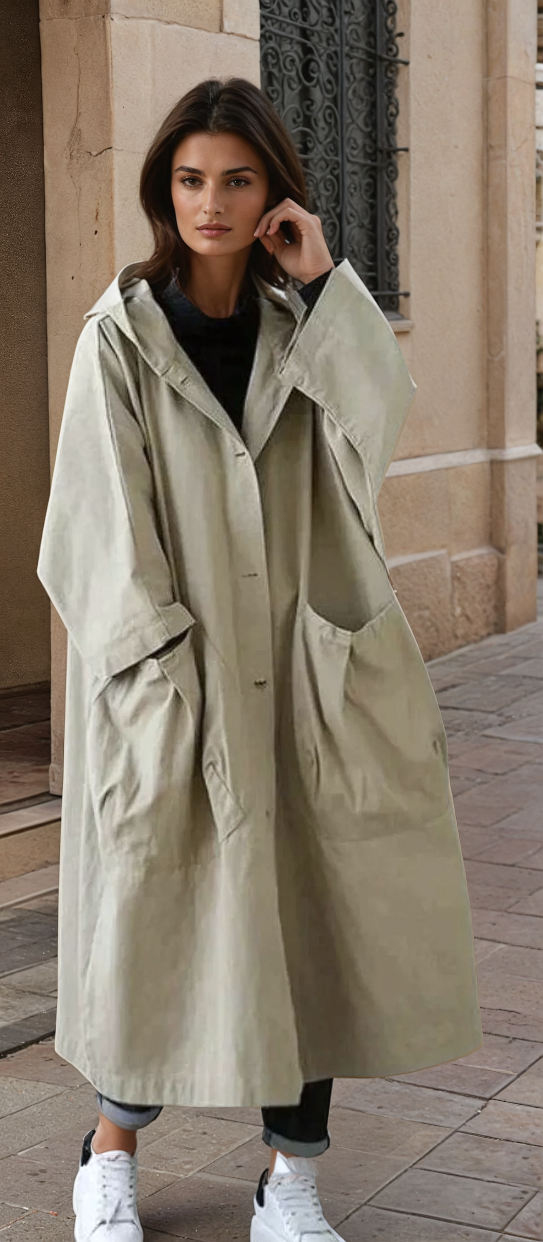 Lange Trenchcoat voor Dames