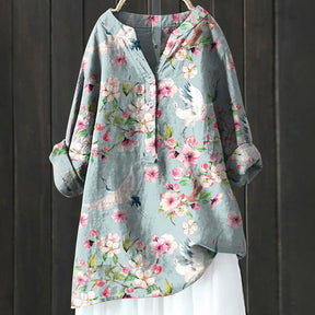 Blouse met lange mouwen en bloemenprint voor dames