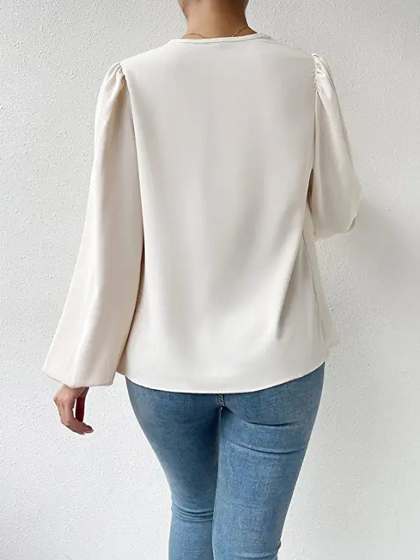 Elegante geplooide blouse met lange mouwen