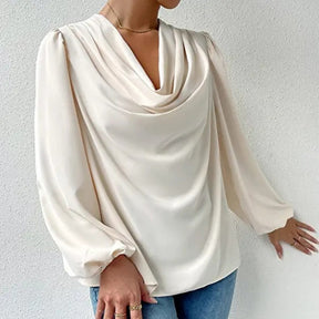 Elegante geplooide blouse met lange mouwen