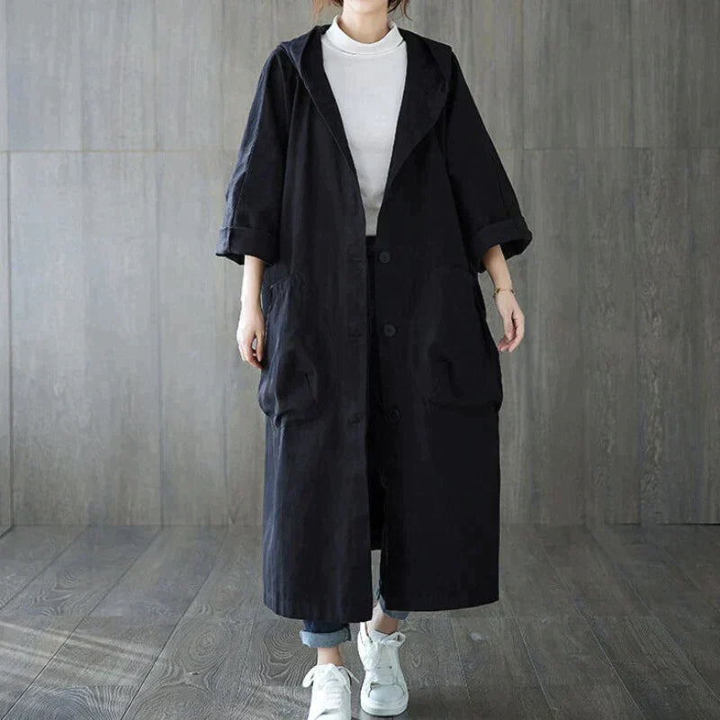 Lange oversized trenchcoat voor dames