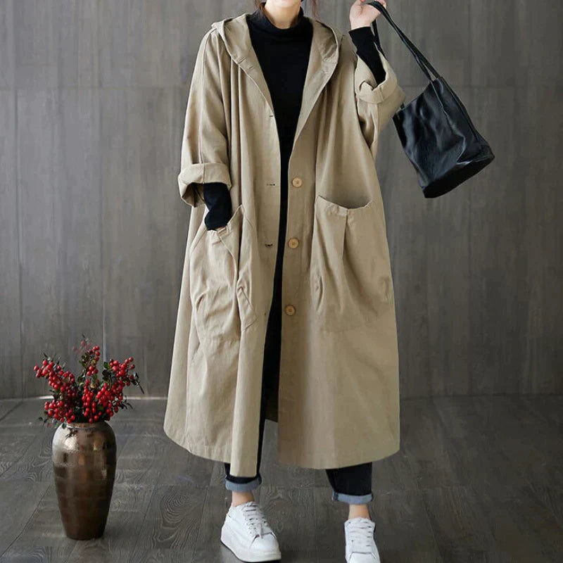 Lange oversized trenchcoat voor dames